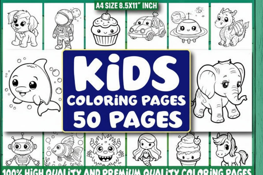 Spring Coloring Book for Kids | 50 Printable Spring Coloring Pages | Fun Spring Activities for Children | Instant Digital Download PDF