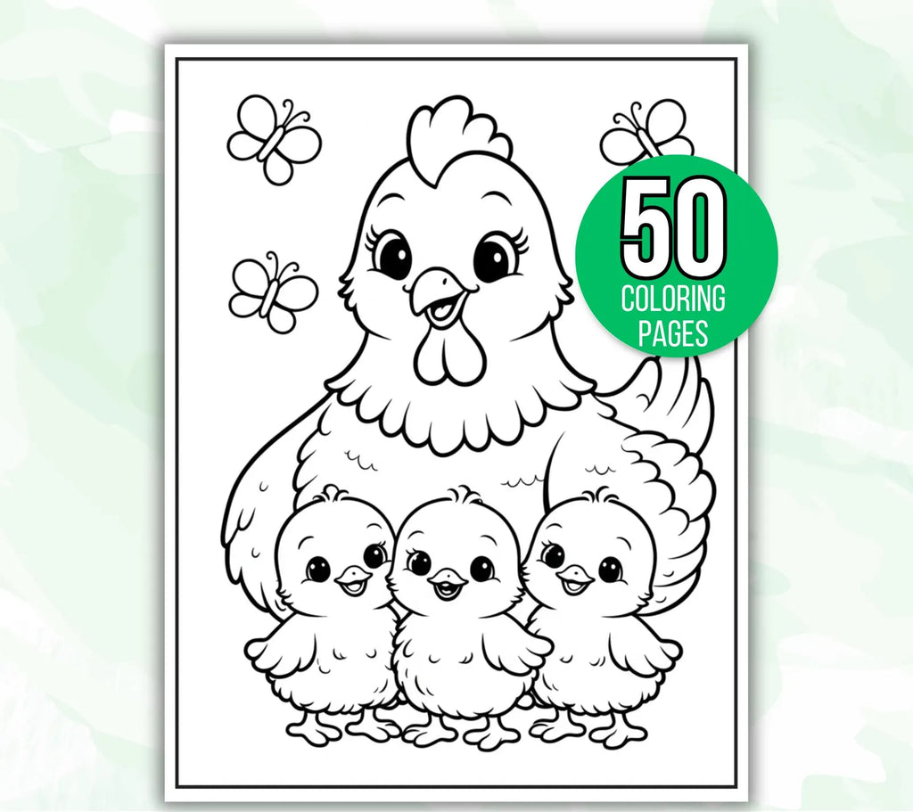 Spring Coloring Book for Kids | 50 Printable Spring Coloring Pages | Fun Spring Activities for Children | Instant Digital Download PDF