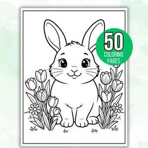 Spring Coloring Book for Kids | 50 Printable Spring Coloring Pages | Fun Spring Activities for Children | Instant Digital Download PDF