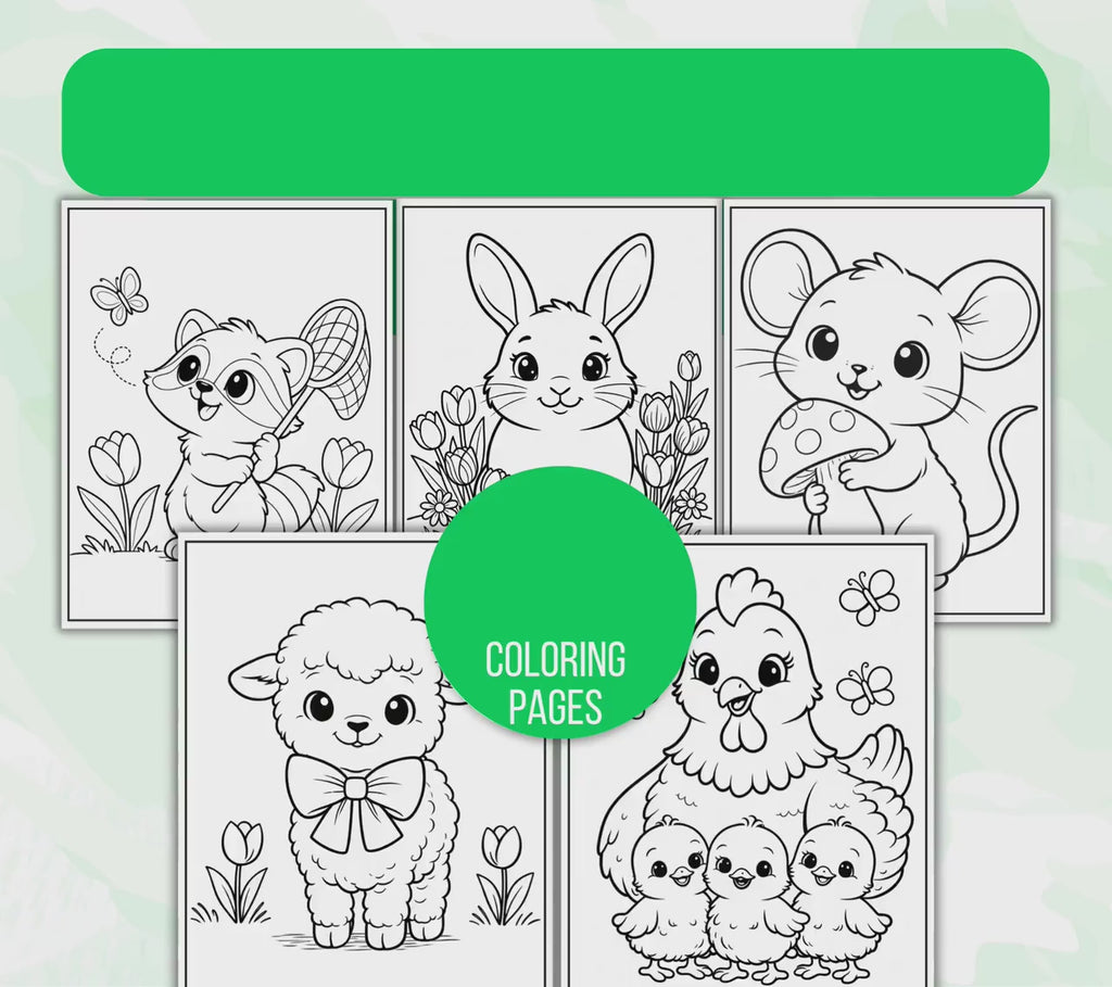 Spring Coloring Book for Kids | 50 Printable Spring Coloring Pages | Fun Spring Activities for Children | Instant Digital Download PDF